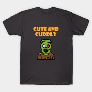 Cute and Cuddly Creepy Green Monster Dark Color T-Shirt